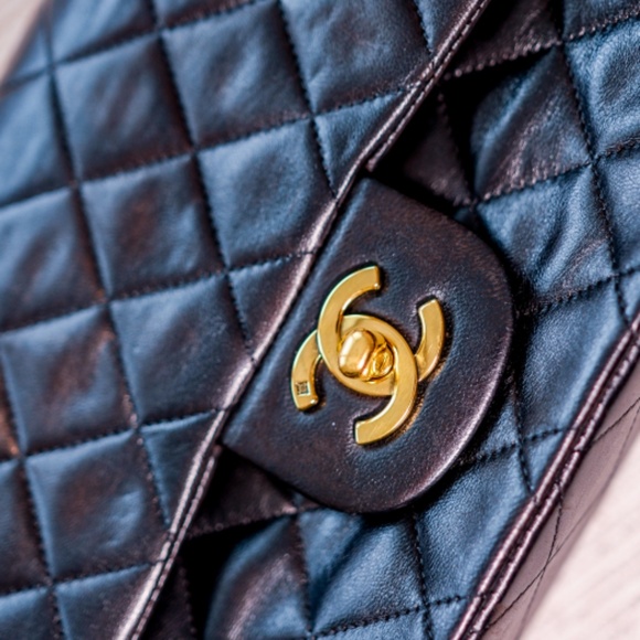 Chanel 1994 Lambskin Small Double Flap in black with 24k gold hardware! - Picture 8 of 14